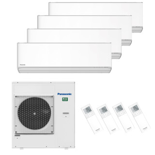 Panasonic Klimaanlage Etherea Multisplit Set mit 4 Innengeräten 4 x 2,5 kW Mattweiß