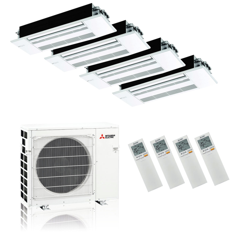 Multisplit Klimaanlage mit 3 Deckenkassetten