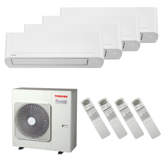 Toshiba Klimaanlage Seiya + Wandgerät Multisplit Set mit 4 Innengeräten