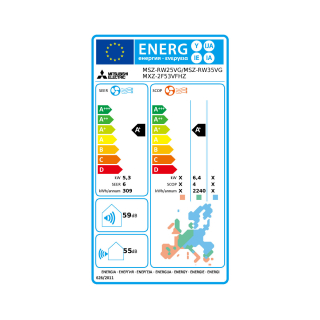 Mitsubishi Electric Klimaanlage MSZ-RW Wandgerät Hyper Heating Multisplit Set 2,5 kW + 3,5 kW