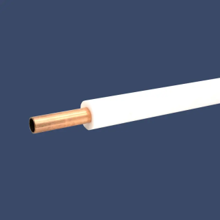 25m Isoliertes CU-Rohr, Isol. schwerentflammbar 9mm -  1/2" 0,8mm (ungebördelt)